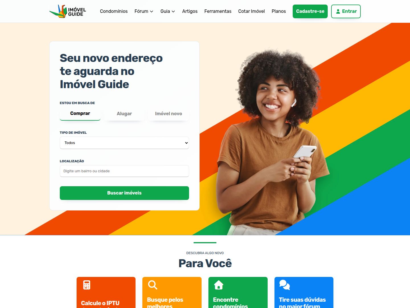 Home do Imóvel Guide, portal de imóveis para comprar e alugar